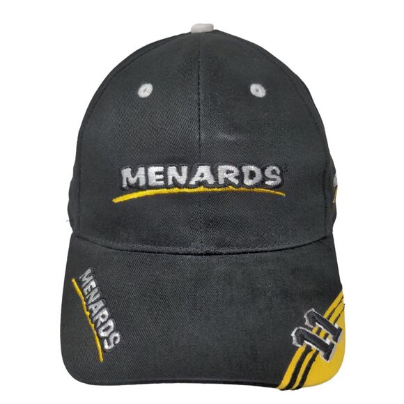Menard's Men's Strapback Hat Black Adjustable Embroidered #11 Logo - Picture 1 of 7